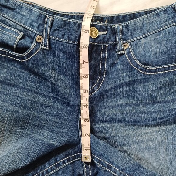 Maurices Womens Jeans Bootcut Curvy fit Dark wash Stretch Midrise Size 7/8 Long - Picture 10 of 11